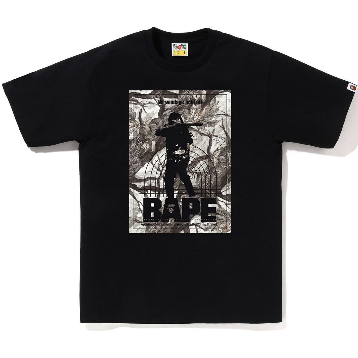 A BATHING APE BAPE TREE EDGE CAMO HUNTING TEE BLACK