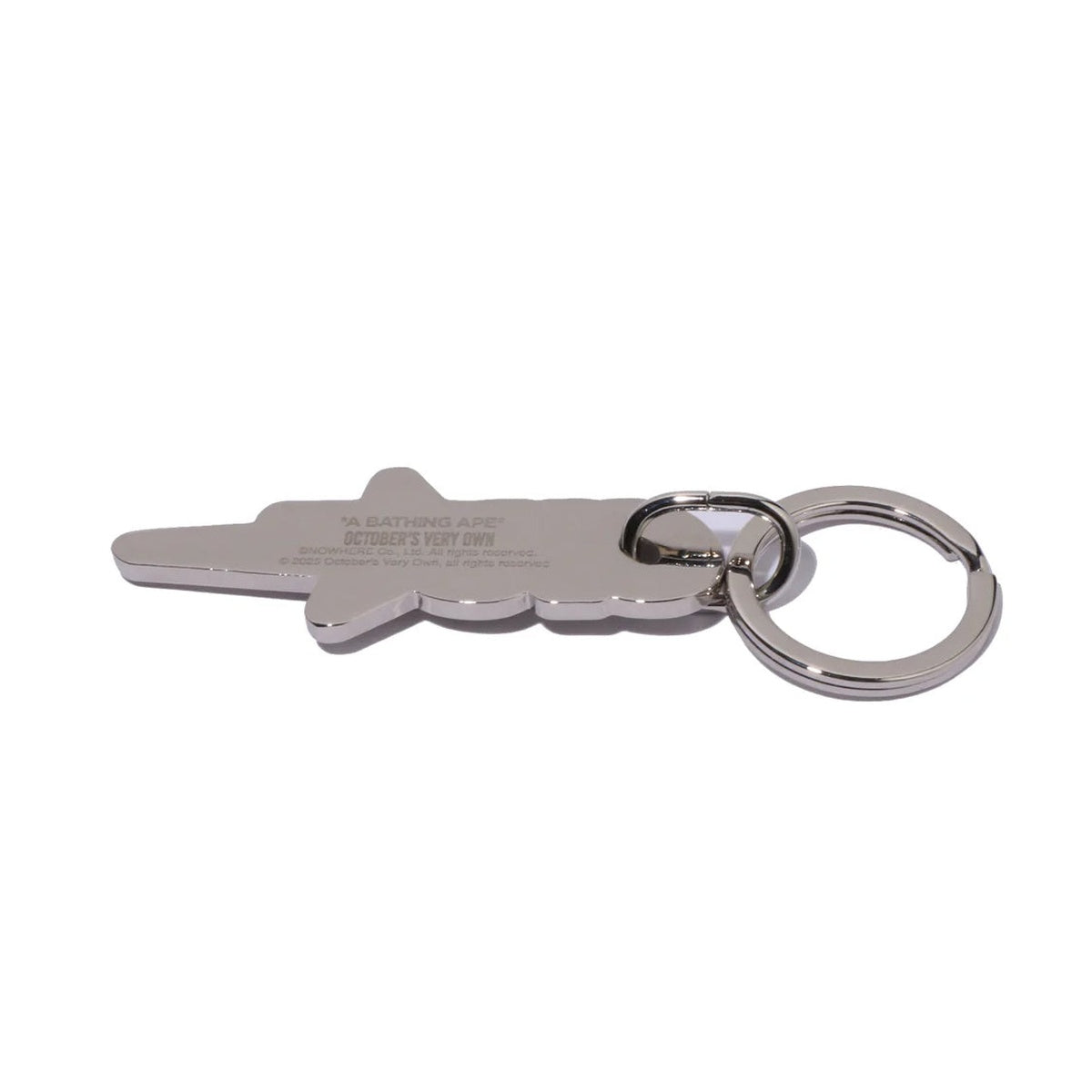 A BATHING APE BAPE OVO OVO STA METAL KEY CHAIN SILVER