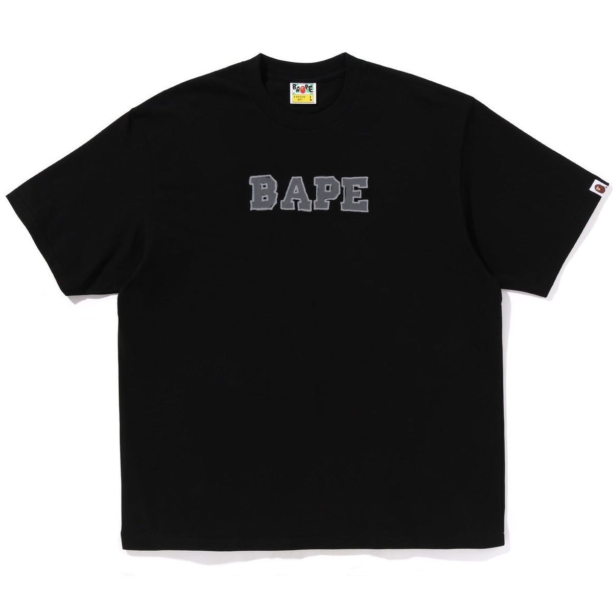 A BATHING APE HAND DRAW BAPE LOGO RELAXED FIT TEE BLACK