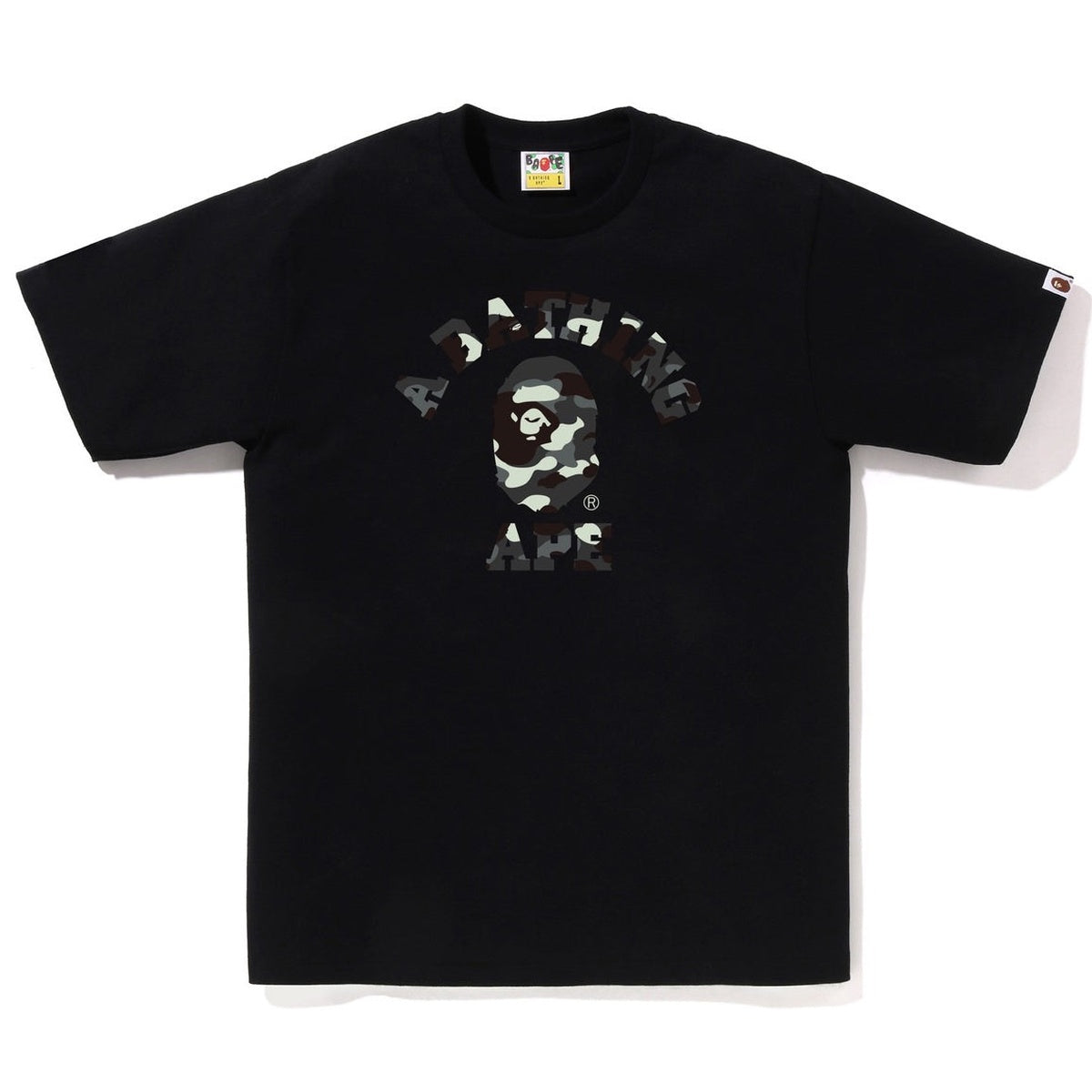 A BATHING APE BAPE CITY CAMO COLLEGE TEE BLACK