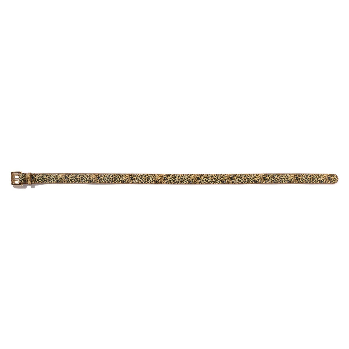 A BATHING APE BAPE WILD LEOPARD PATTERN LEATHER BELT BROWN