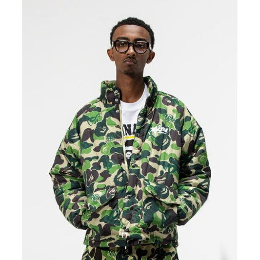 A BATHING APE BAPE SPOTIFY BY CENTRAL CEE CAMO PUFFER JACKET GREEN