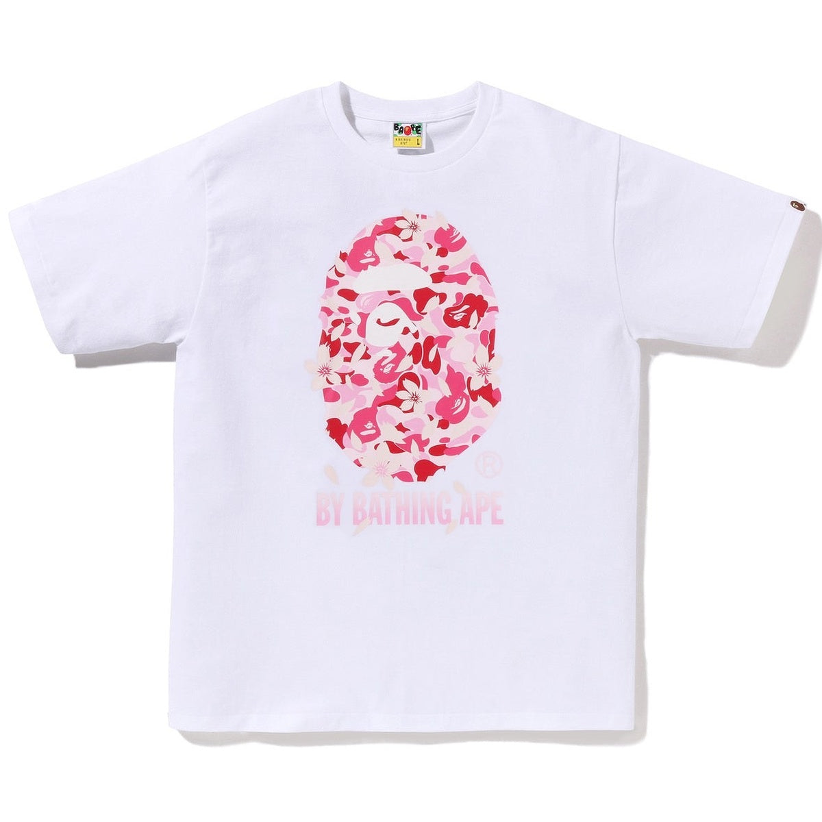 A BATHING APE BAPE ABC SAKURA CAMO BY BATHING APE TEE WHITE