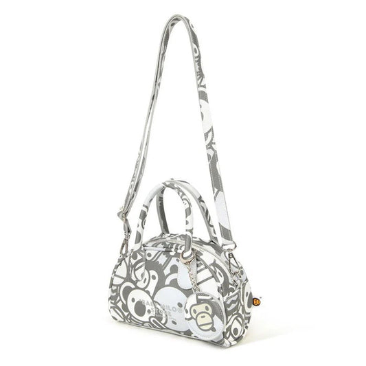 A BATHING APE BAPE BABY MILO STORE BABY MILO SMALL BOSTON BAG #2 SILVER