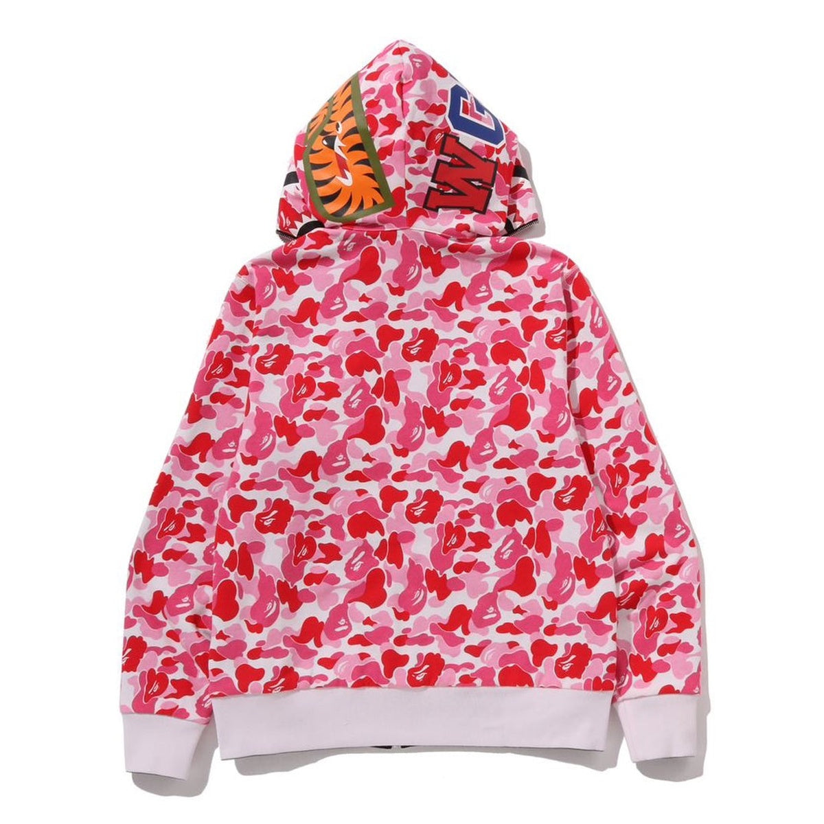 A BATHING APE BAPE ABC CAMO REVERSIBLE SHARK FULL ZIP HOODIE PINK