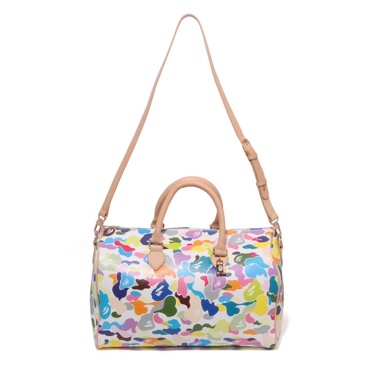 A BATHING APE BAPE Ladies' MULTI CAMO BOSTON BAG MULTI