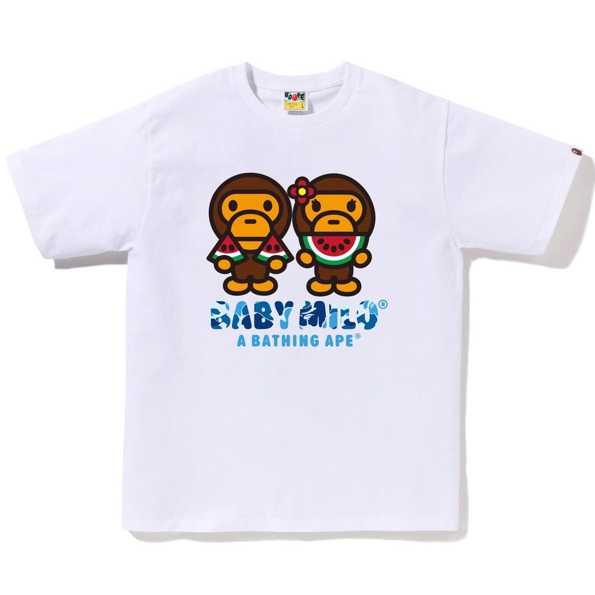 A BATHING APE BAPE ABC CAMO BABY MILO WATER MELON SUMMER TEE WHITE