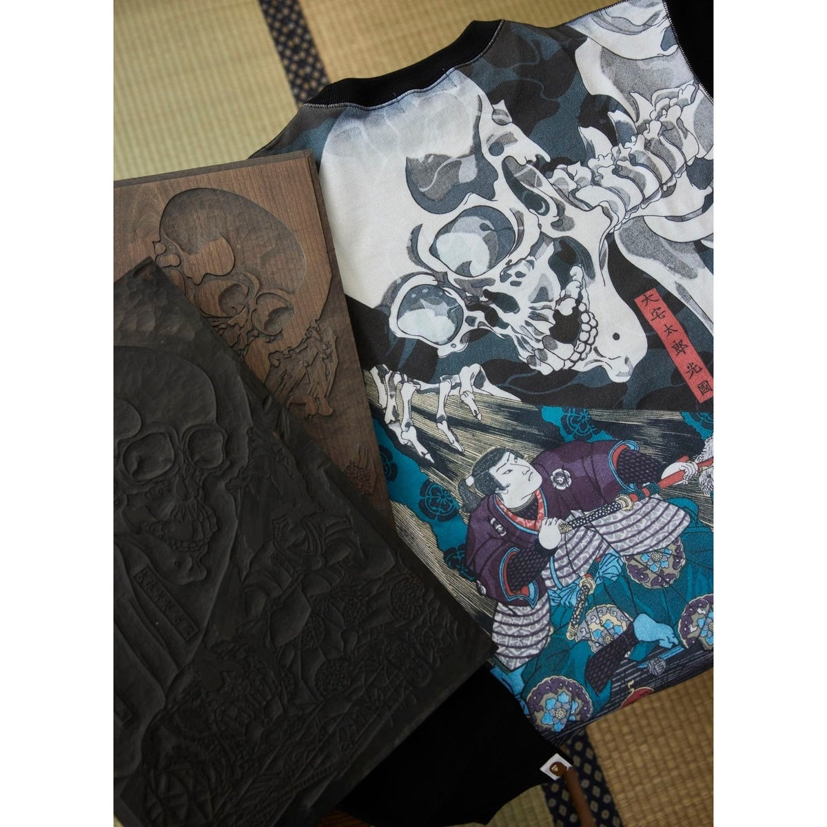 A BATHING APE BAPE UKIYO-E CREWNECK #2 BLACK