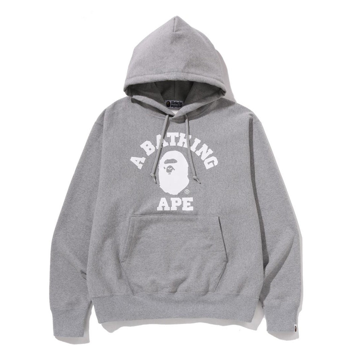 A BATHING APE BAPE CLASSIC COLLEGE PULLOVER HOODIE GRAY