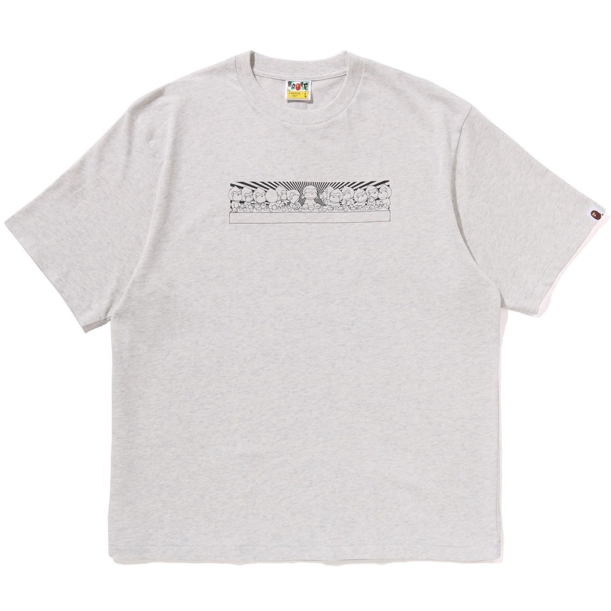 A BATHING APE BAPE BABY MILO GRAPHIC RELAXED FIT TEE GRAY