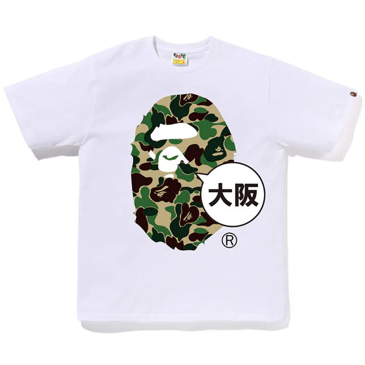 A BATHING APE BAPE ABC CAMO OSAKA APE HEAD TEE WHITE