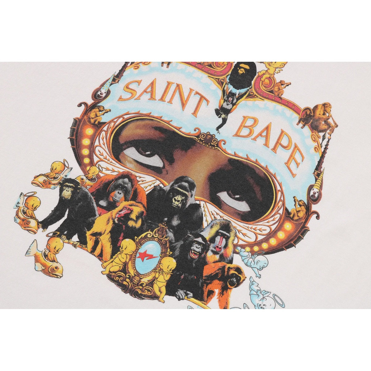 A BATHING APE BAPE SAINT MXXXXXX GENERATION TEE WHITE