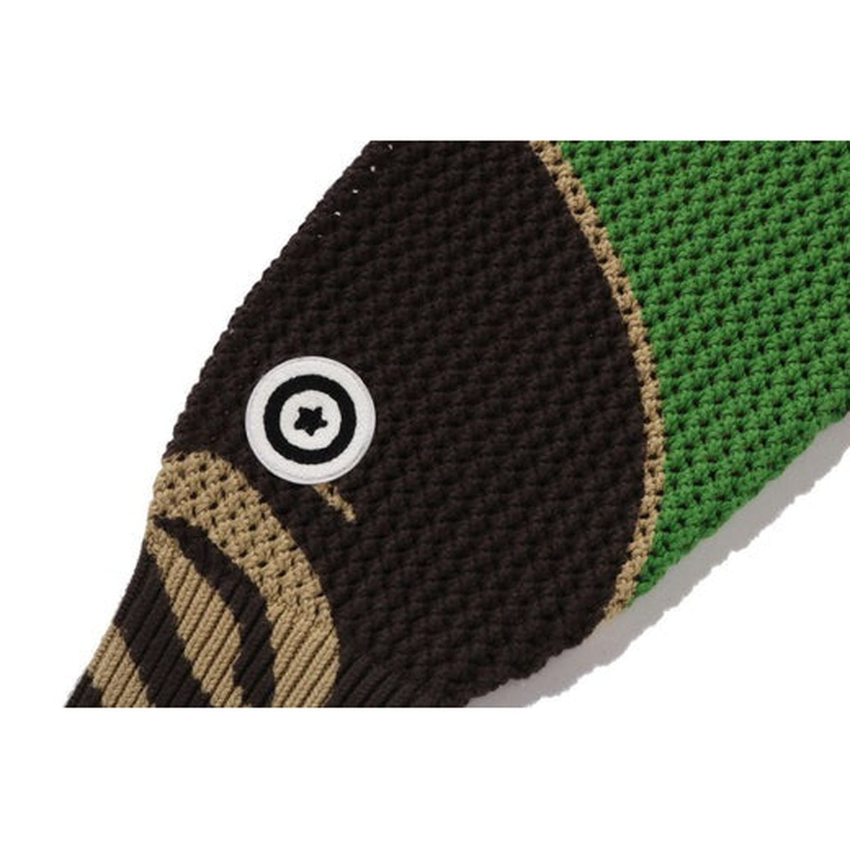 A BATHING APE BAPE ABC CAMO CROCHET SHARK RELAXED FIT FULL ZIP HOODIE GREEN