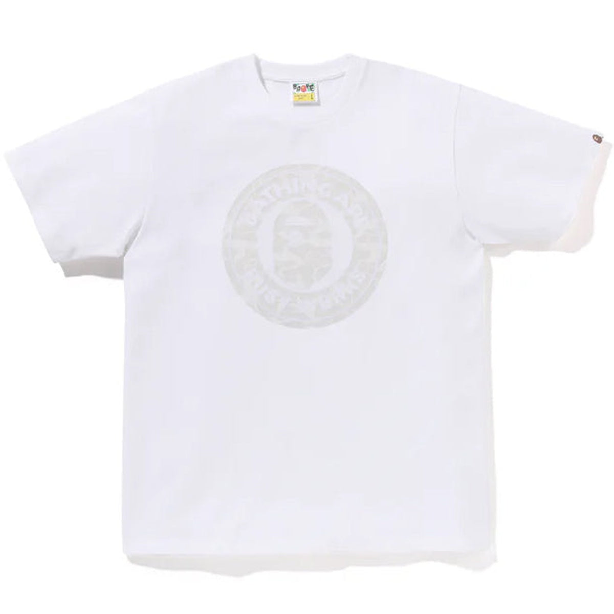 A BATHING APE BAPE UMEDA SOLID CAMO BUSY WORKS TEE WHITE