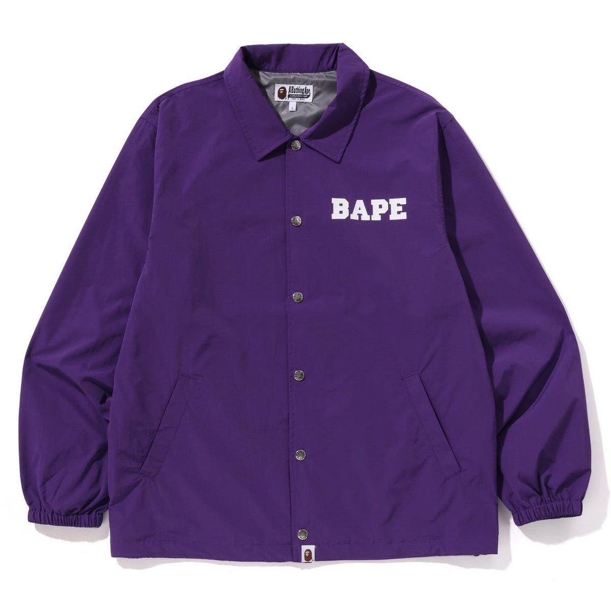 A BATHING APE BAPE COLLEGE COACH JACKET PURPLE
