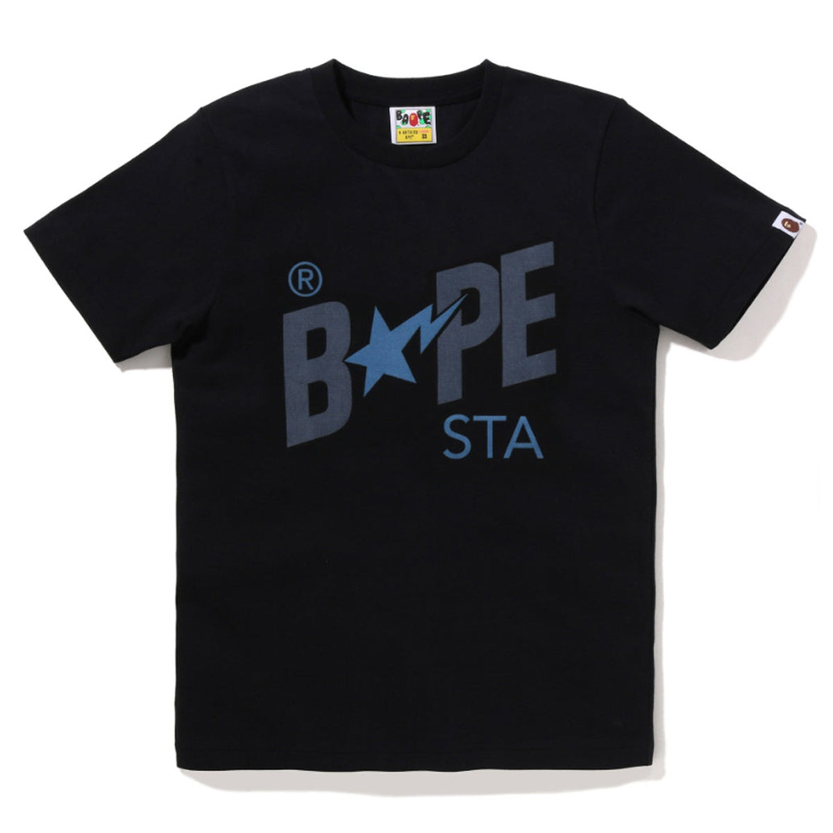 A BATHING APE Ladies' DENIM BAPE STA LOGO TEE BLACK
