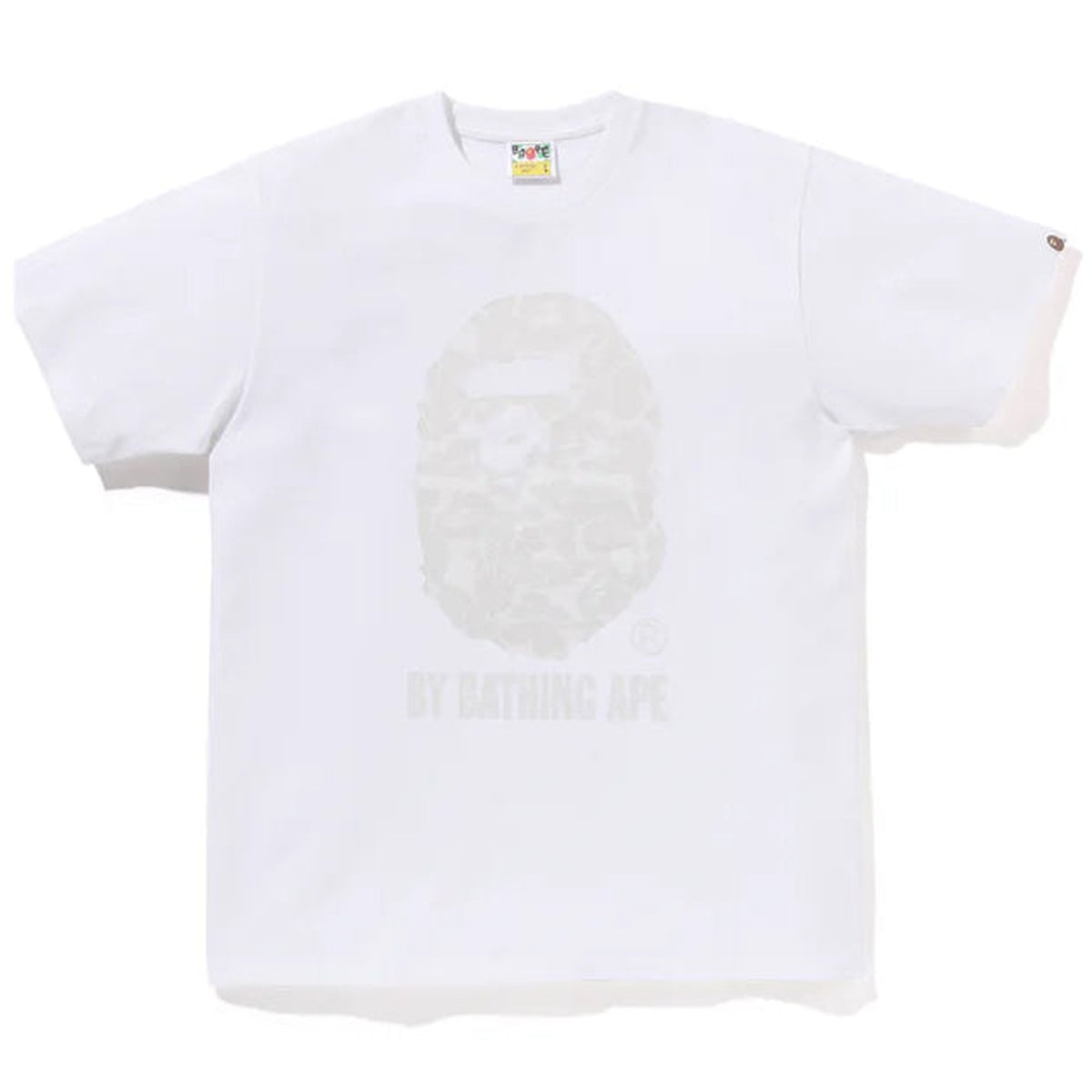 A BATHING APE BAPE UMEDA SOLID CAMO BY BATHING APE TEE WHITE