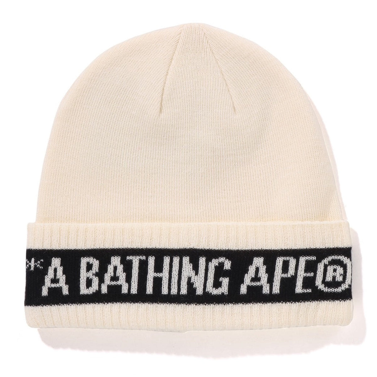 A BATHING APE BAPE KNIT CAP IVORY