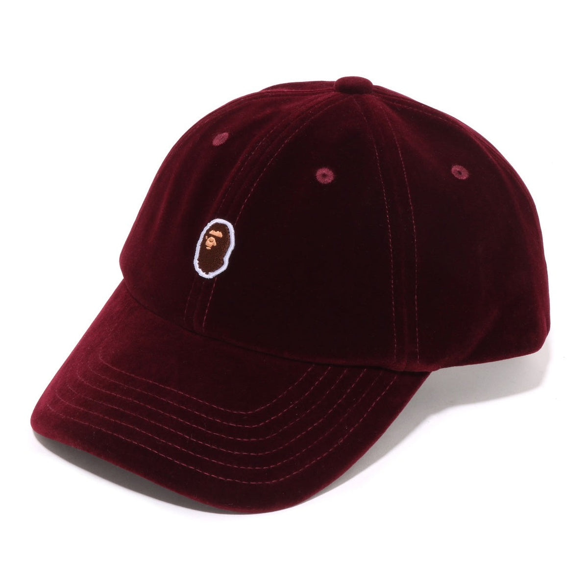 A BATHING APE BAPE ONE POINT PANEL CAP BURGUNDY
