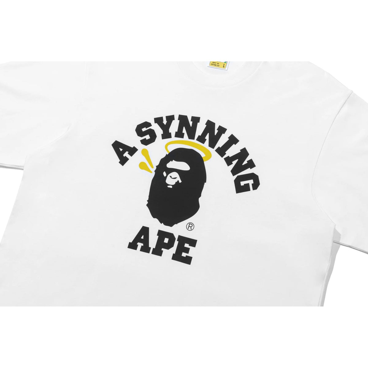 A BATHING APE BAPE SPOTIFY BY CENTRAL CEE COLLEGE RELAXED FIT TEE WHITE