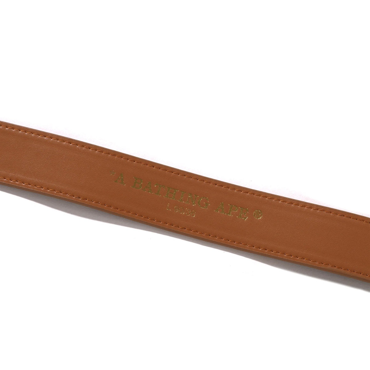 A BATHING APE BAPE WILD LEOPARD PATTERN LEATHER BELT BROWN