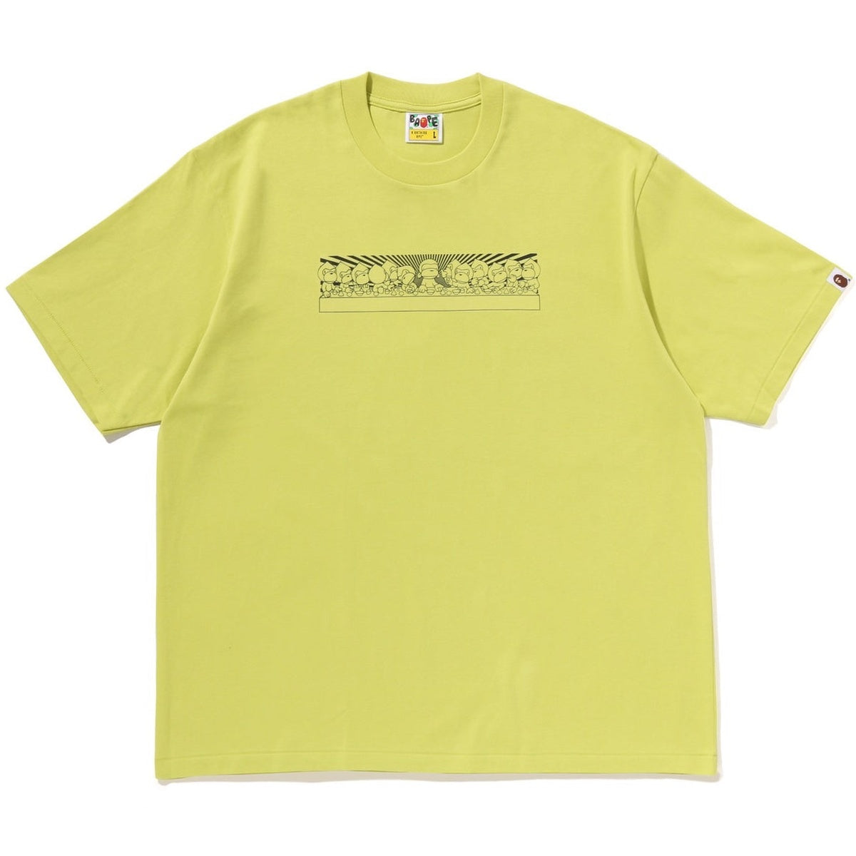 A BATHING APE BAPE BABY MILO GRAPHIC RELAXED FIT TEE YELLOW