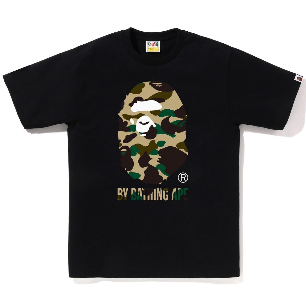A BATHING APE BAPE 1ST CAMO BY BATHING APE TEE BLACK YELLOW