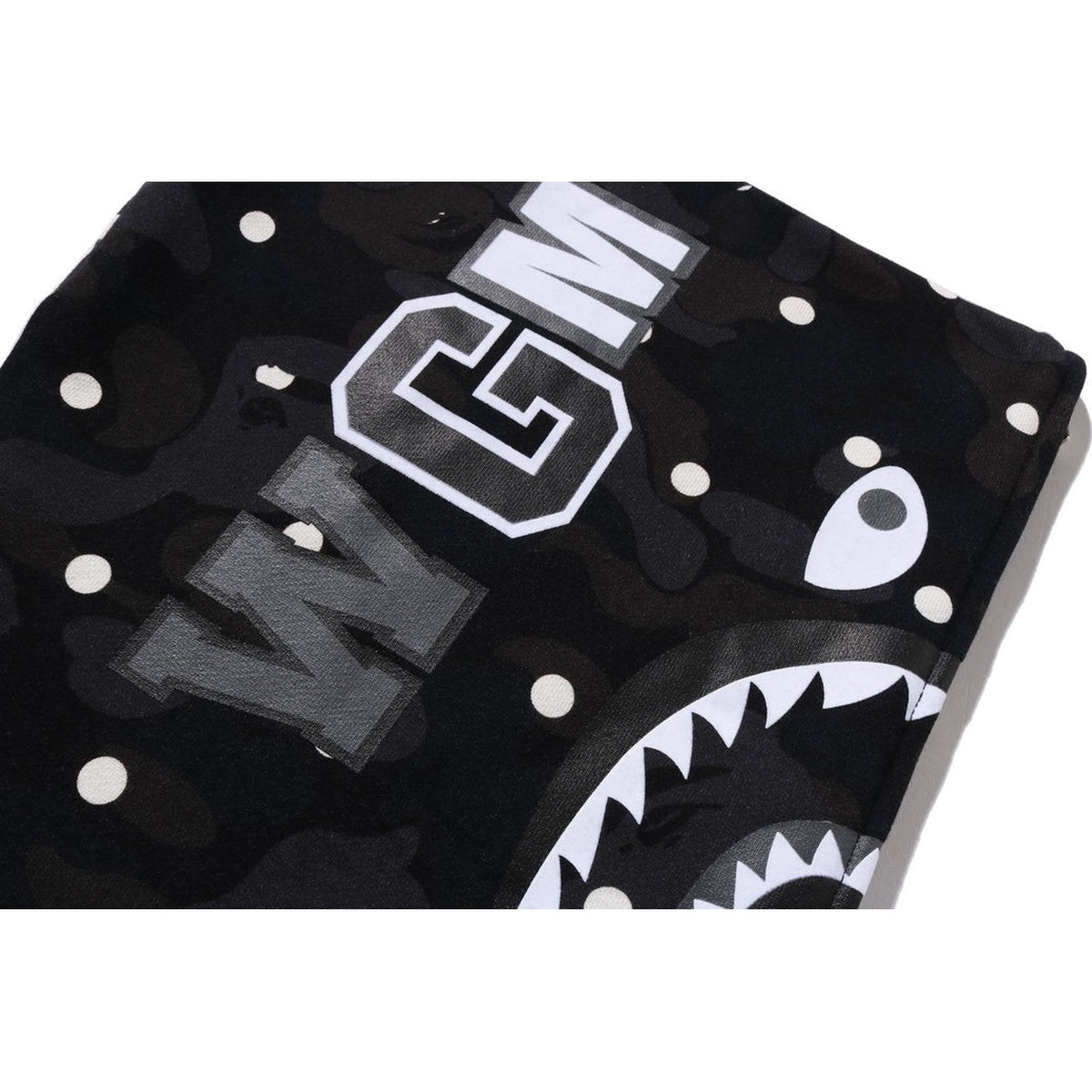 A BATHING APE BAPE ABC DOT SHARK FULL ZIP HOODIE BLACK