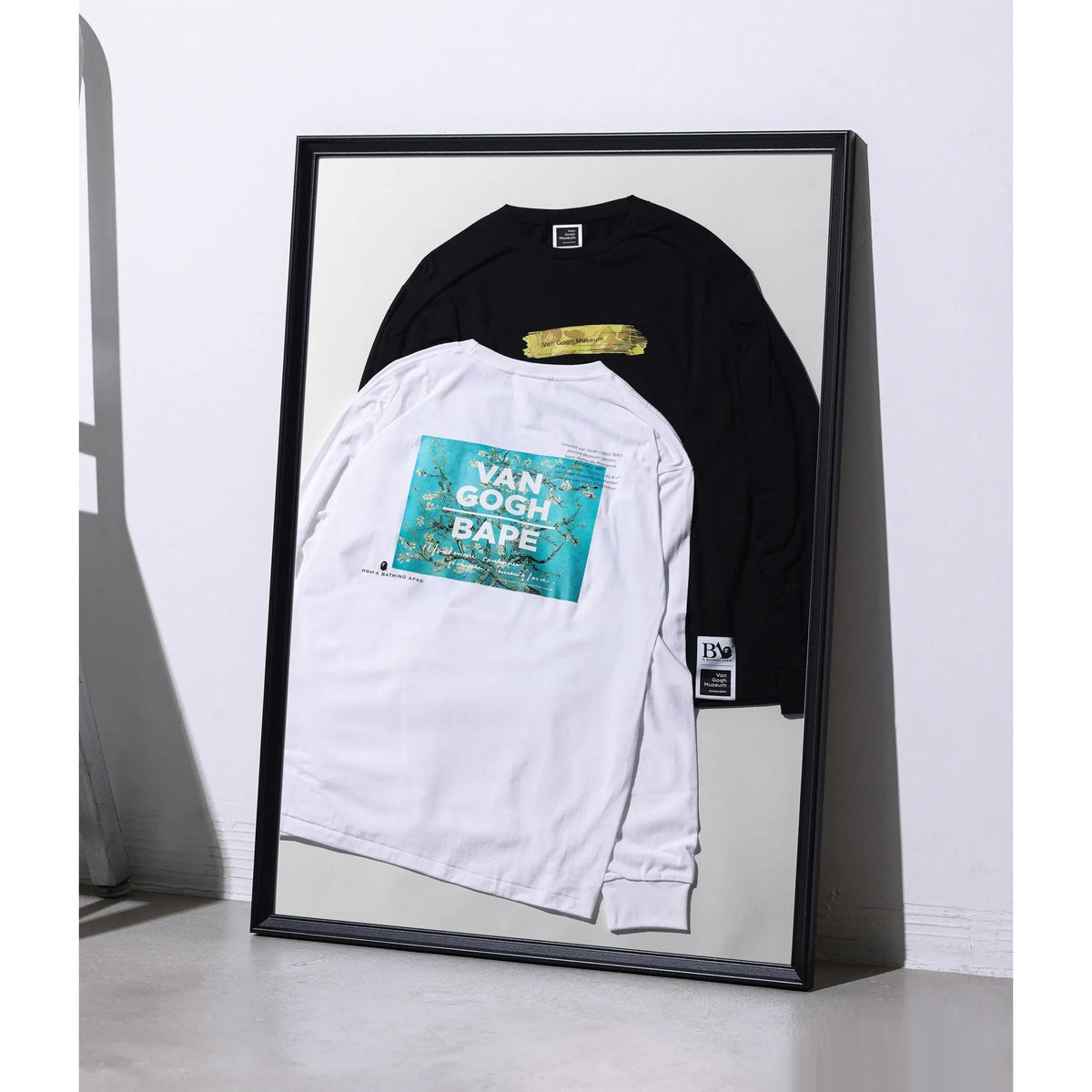 A BATHING APE BAPE VAN GOGH MUSEUM L/S TEE WHITE