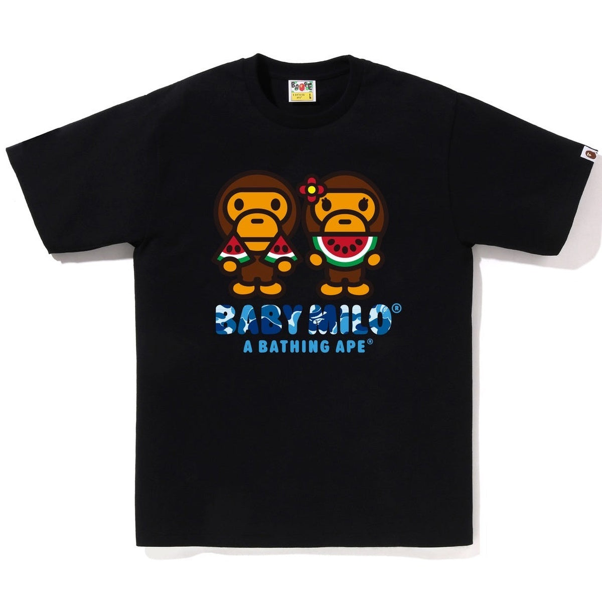 A BATHING APE BAPE ABC CAMO BABY MILO WATER MELON SUMMER TEE BLACK