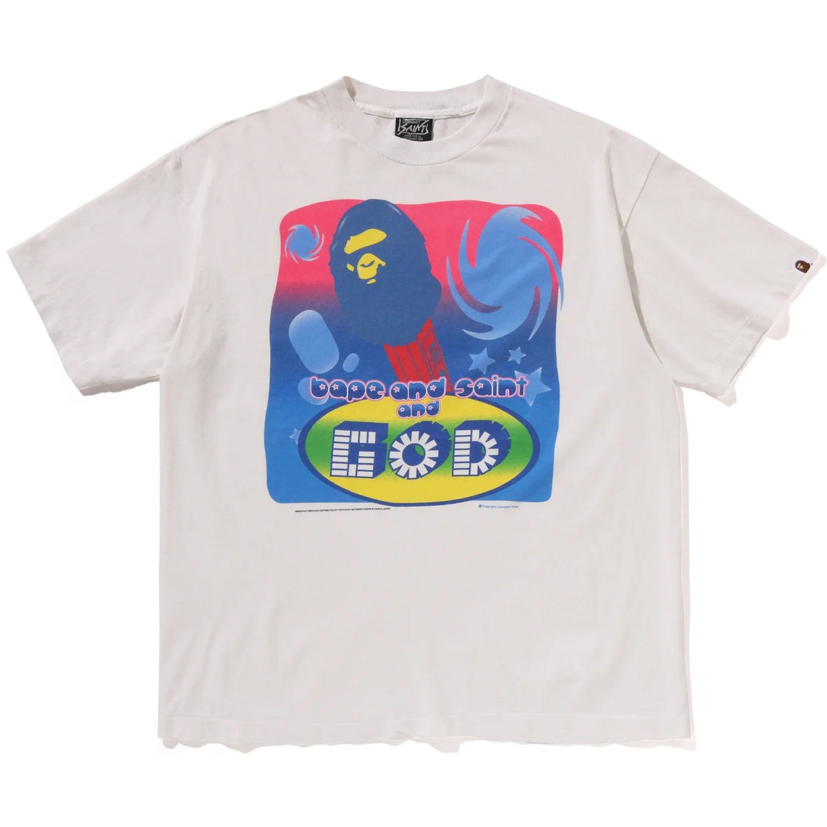 A BATHING APE BAPE SAINT MXXXXXX GOD TEE WHITE