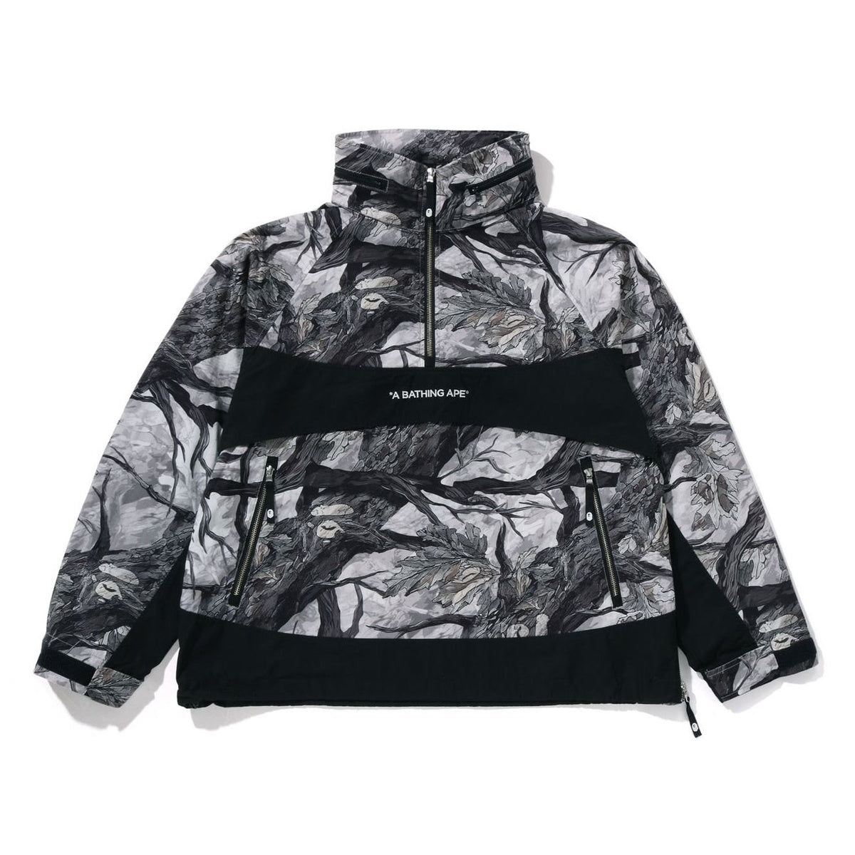 A BATHING APE BAPE TREE EDGE CAMO ANORAK JACKET WHITE