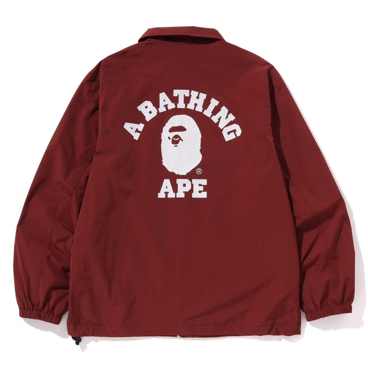 A BATHING APE BAPE COLLEGE COACH JACKET BURGUNDY