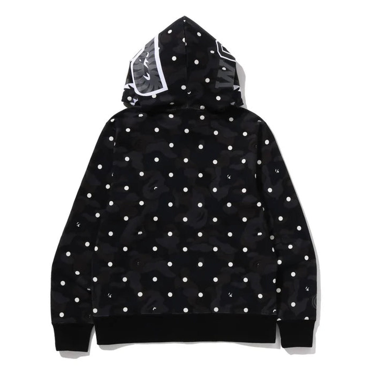 A BATHING APE BAPE ABC DOT SHARK FULL ZIP HOODIE BLACK