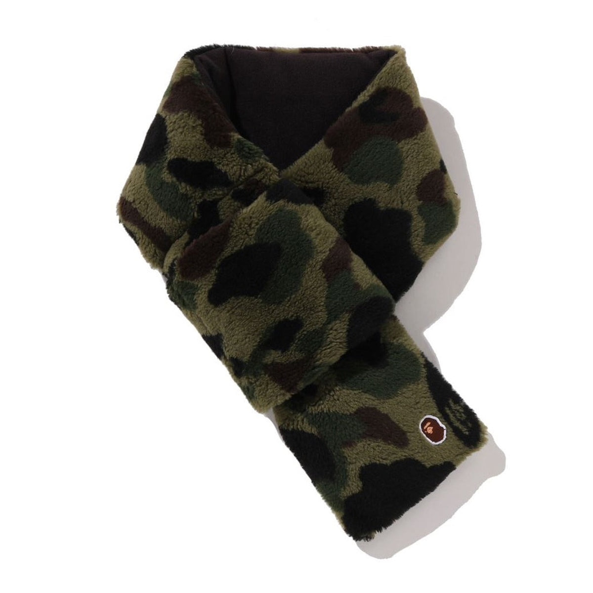 A BATHING APE BAPE 1ST CAMO FLEECE SCARF GREEN