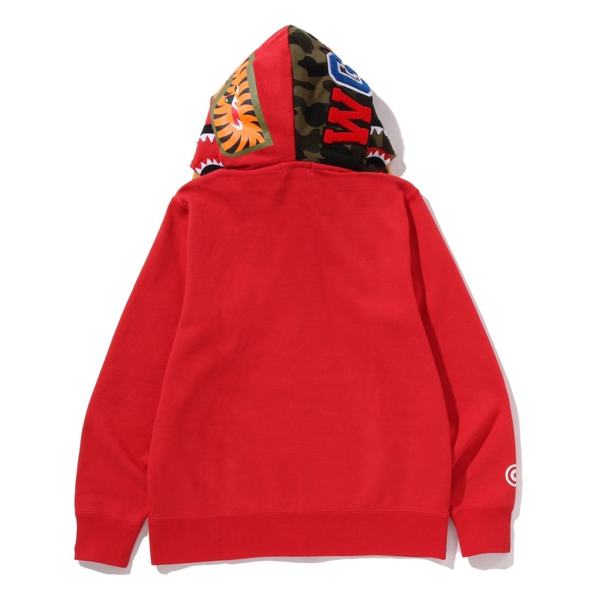 A BATHING APE BAPE SHARK FULL ZIP DOUBLE HOODIE RED