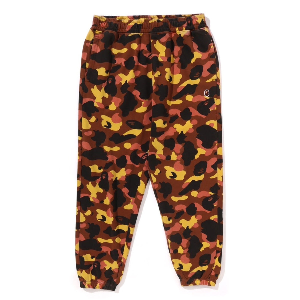 A BATHING APE BAPE 1ST CAMO ONE POINT RELAXED FIT SWEAT PANTS ORANGE