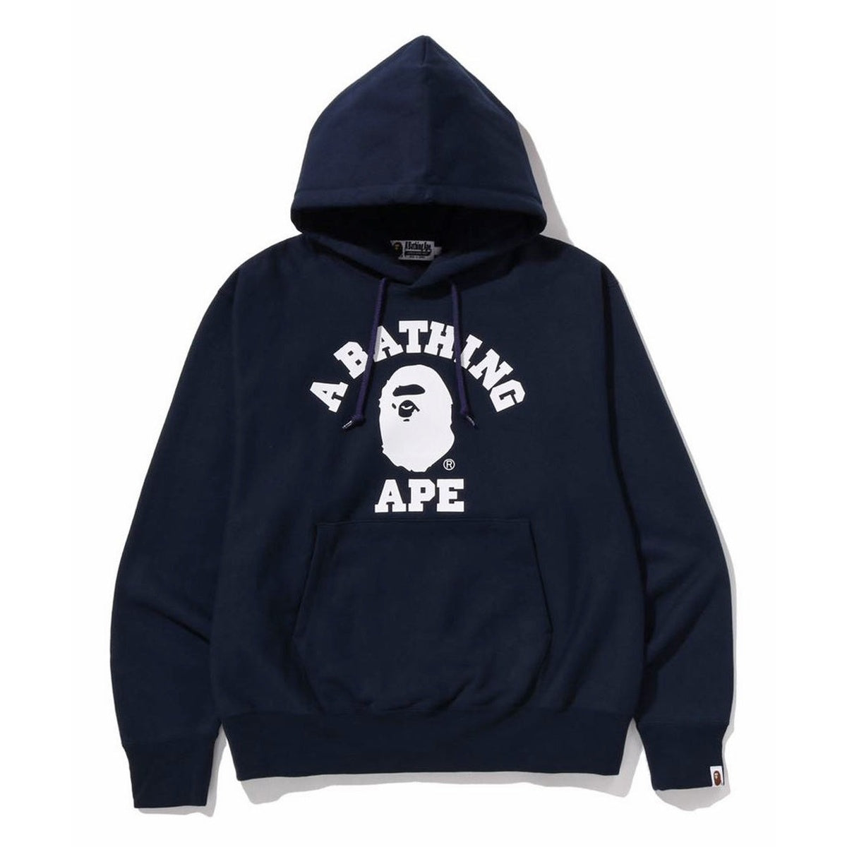 A BATHING APE BAPE CLASSIC COLLEGE PULLOVER HOODIE NAVY
