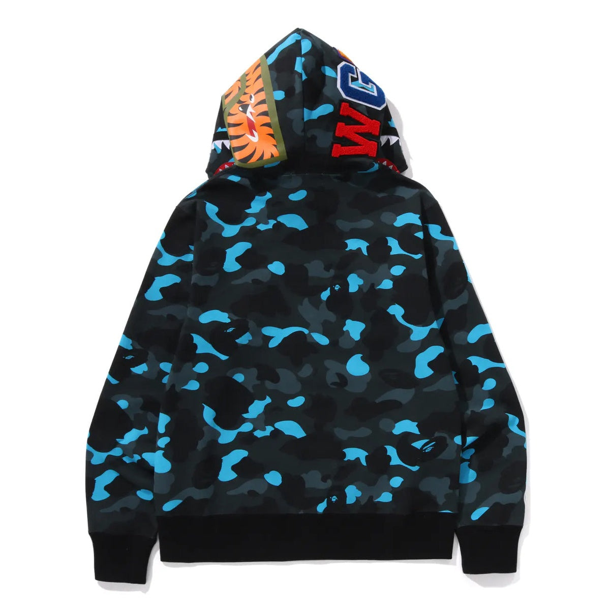 A BATHING APE BAPE HELINOX SHARK FULL ZIP HOODIE BLACK