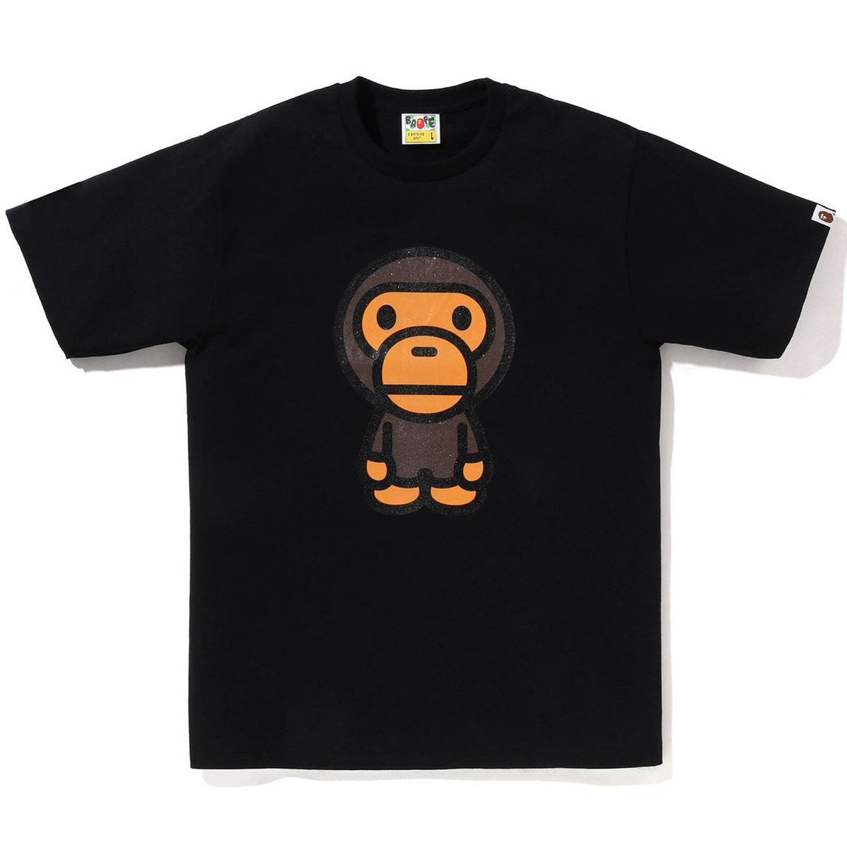 A BATHING APE BAPE GLITTER BIG BABY MILO TEE BLACK