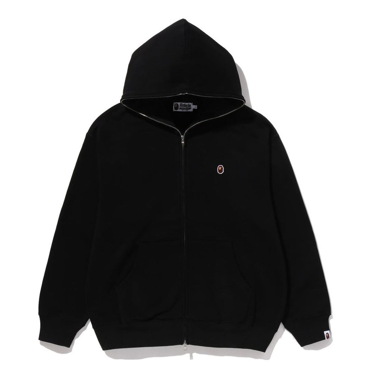 A BATHING APE BAPE ONE POINT FULL ZIP HOODIE BLACK