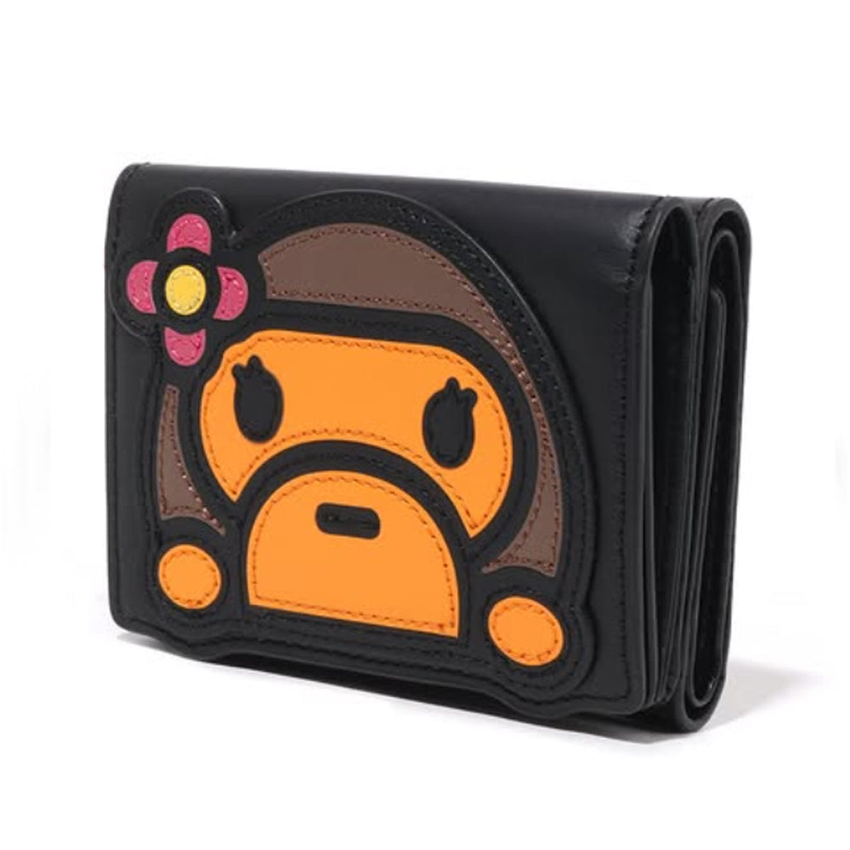 A BATHING APE BAPE Ladies' BABY LISA LEATHER WALLET BLACK