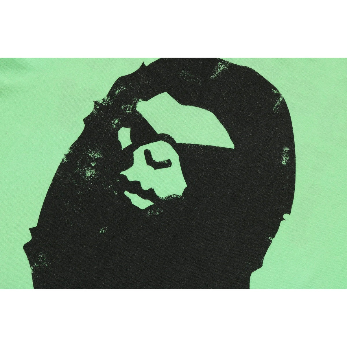 A BATHING APE BAPE SAINT MXXXXXX MAD FACE HANDPRINTING TEE WHITE X GREEN