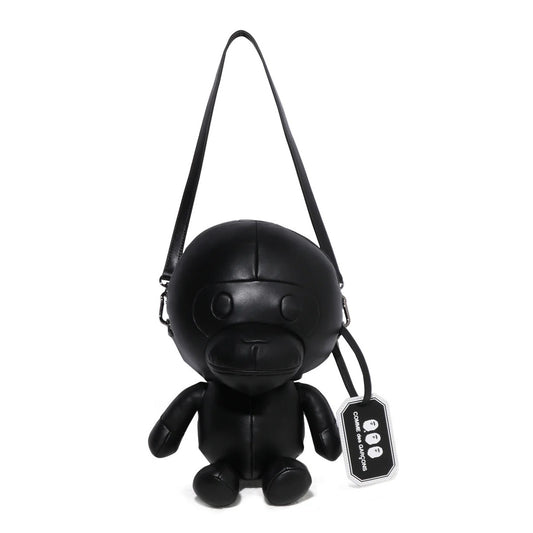 A BATHING APE BAPE × COMME des GARCONS CDG OSAKA BABY MILO LEATHER SHOULDER BAG BLACK