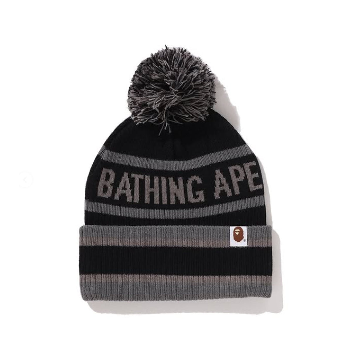 A BATHING APE BAPE POM POM BEANIE BLACK