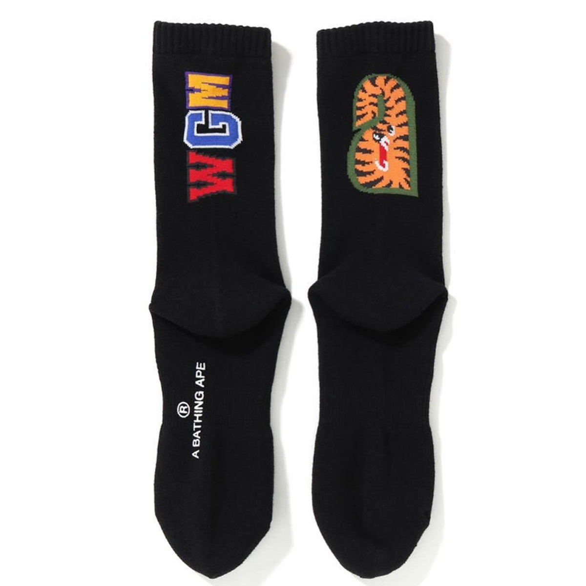 A BATHING APE BAPE SHARK SOCKS BLACK