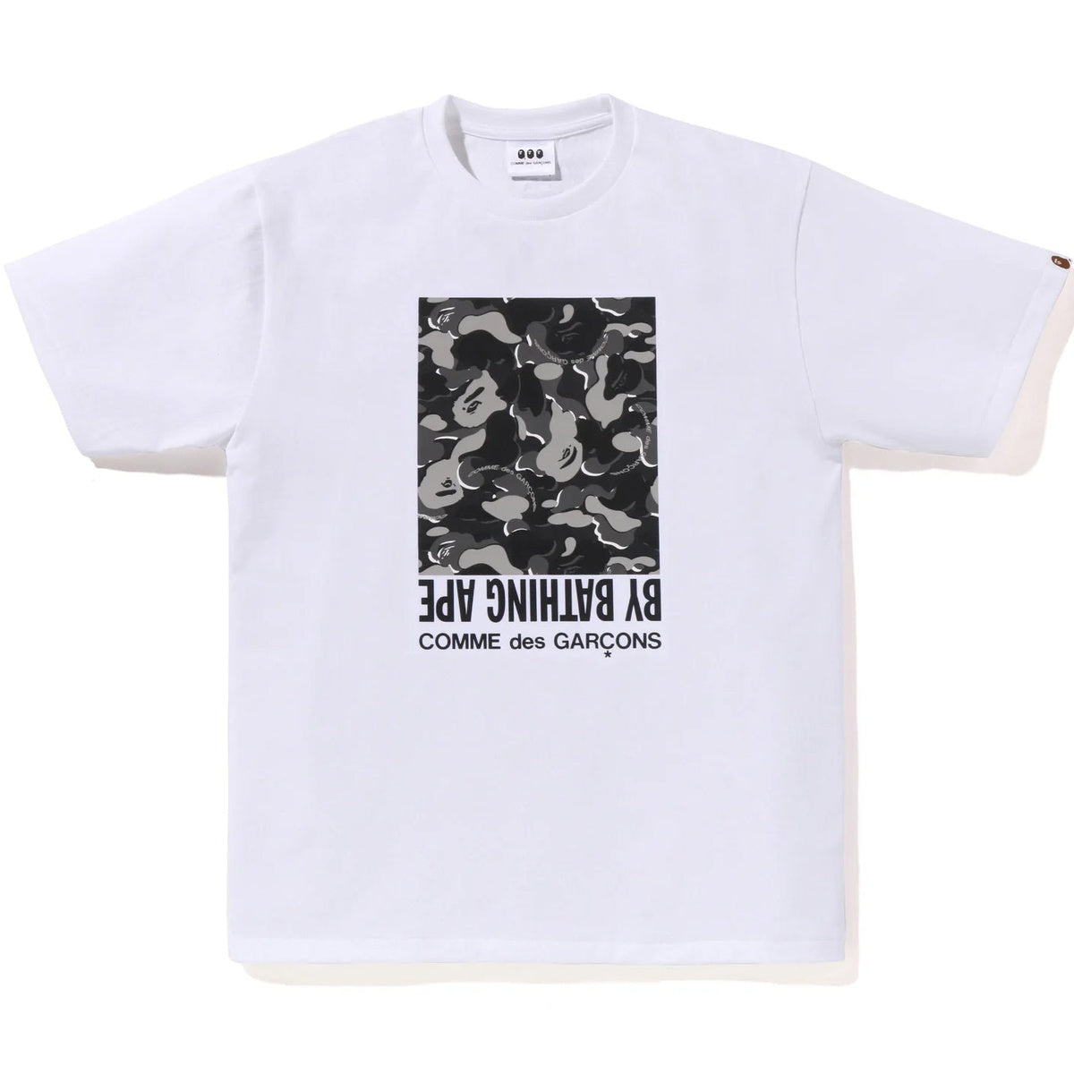 A BATHING APE BAPE COMME des GARCONS CDG OSAKA CAMO BOX TEE WHITE