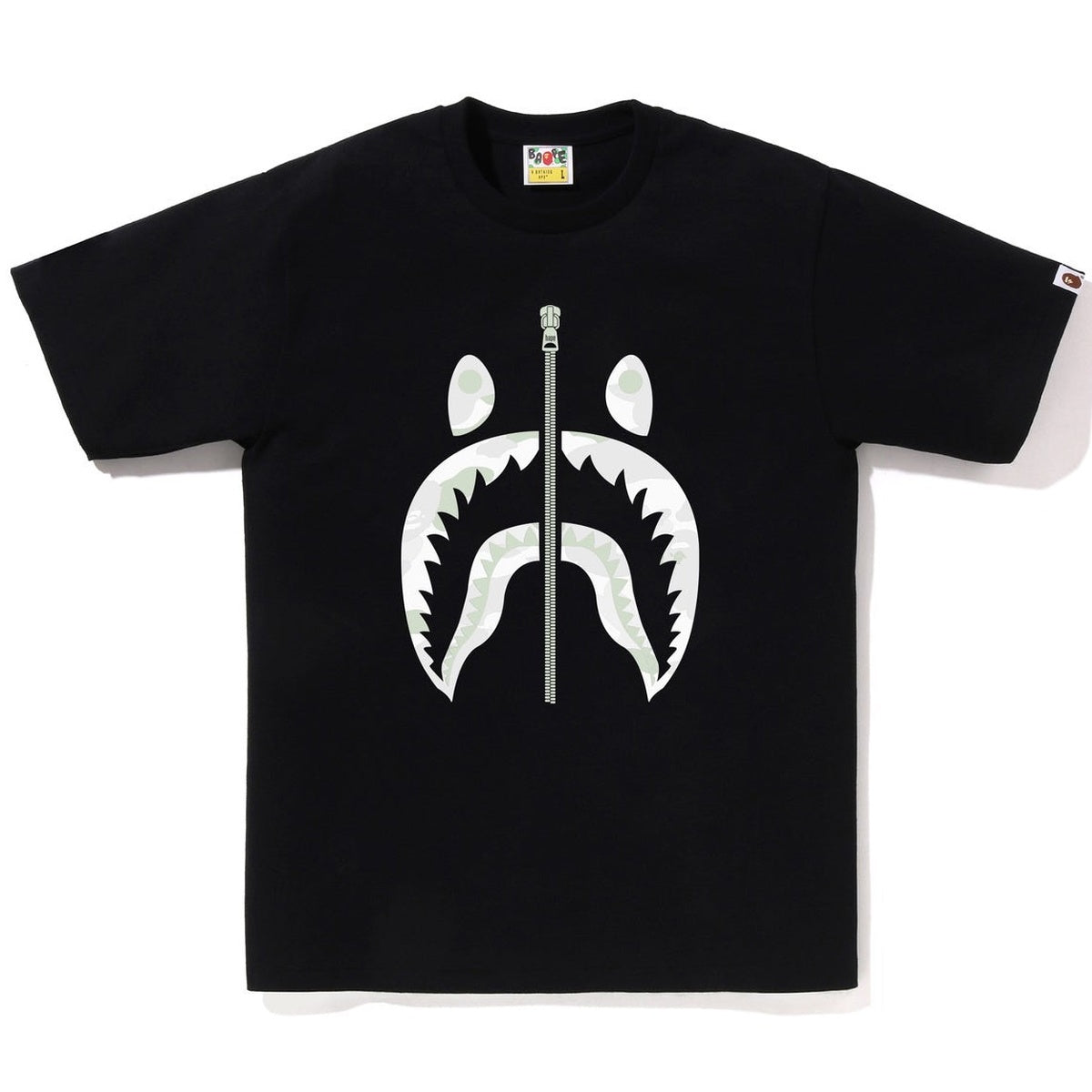 A BATHING APE BAPE CITY CAMO SHARK TEE BLACK