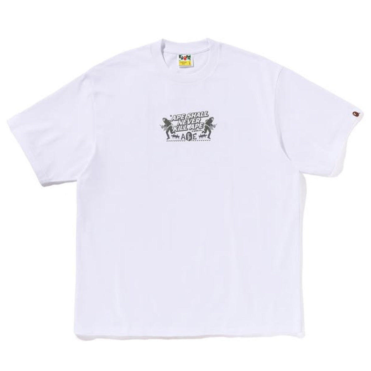 A BATHING APE BAPE SLOGAN RELAXED FIT TEE WHITE