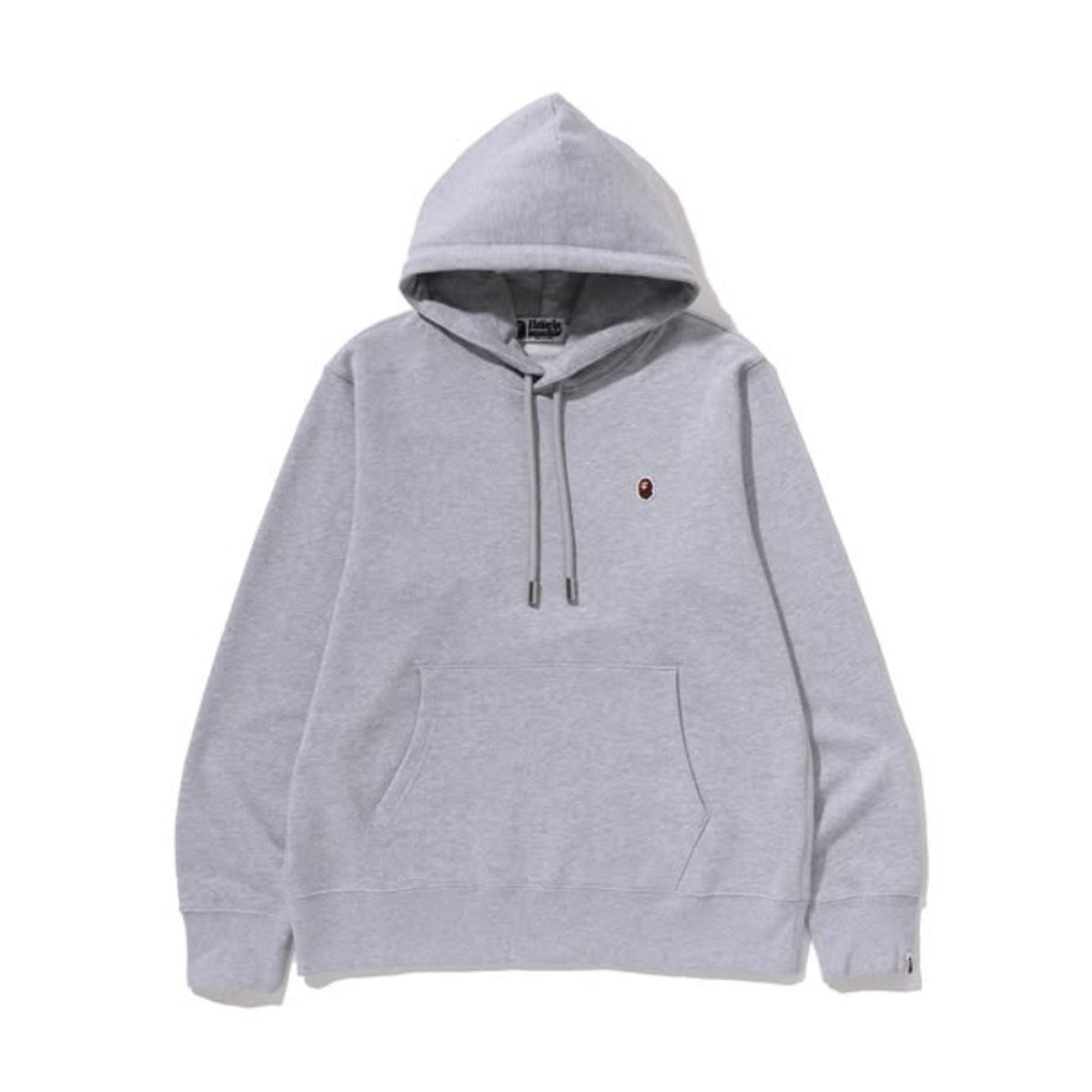 A BATHING APE BAPE ONE POINT REGULAR FIT PULLOVER HOODIE GRAY